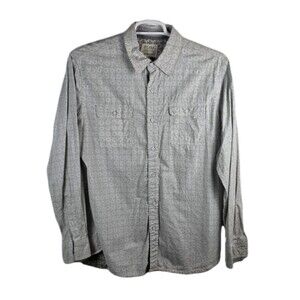 PDC Men's Large White Geometric Long Sleeve Button Up Shirt